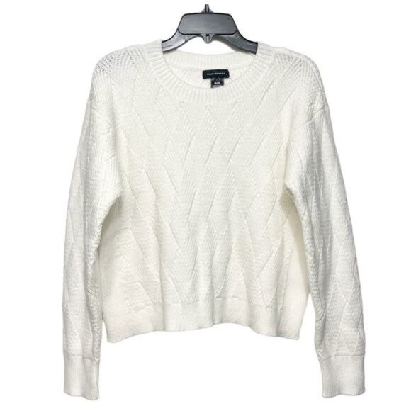 New Club Monaco Diamond Crew Neck  Sweater in Black Size XL - Picture 1 of 9